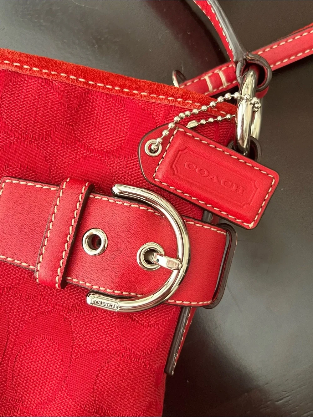 COACH Signature Jacquard Shoulder Bag Y2K Vintage